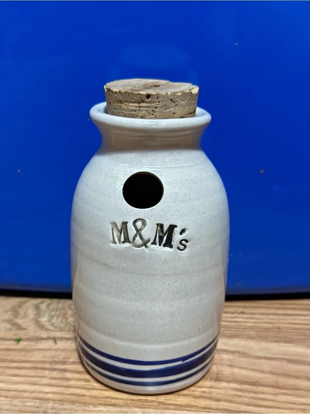 Ceramic novelty M&M handmade candy jar dish dispenser